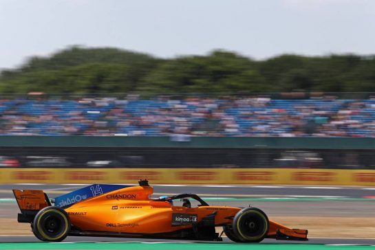 Fernando Alonso (ESP) McLaren F1 
06.07.2018. Formula 1 World Championship, Rd 10, British Grand Prix, Silverstone, England, Practice Day.
- www.xpbimages.com, EMail: requests@xpbimages.com - copy of publication required for printed pictures. Every used picture is fee-liable. © Copyright: Charniaux / XPB Images