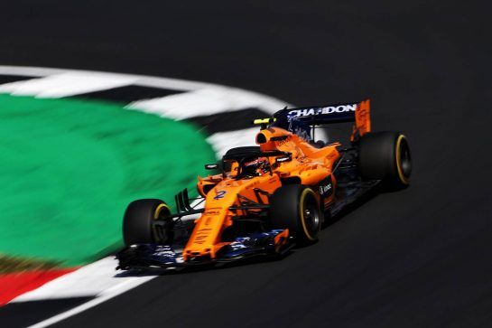 Stoffel Vandoorne (BEL) McLaren MCL33.
06.07.2018. Formula 1 World Championship, Rd 10, British Grand Prix, Silverstone, England, Practice Day.
- www.xpbimages.com, EMail: requests@xpbimages.com - copy of publication required for printed pictures. Every used picture is fee-liable. © Copyright: Moy / XPB Images
