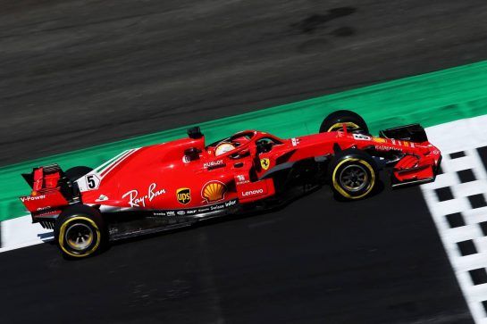 Sebastian Vettel (GER) Ferrari SF71H.
07.07.2018. Formula 1 World Championship, Rd 10, British Grand Prix, Silverstone, England, Qualifying Day.
- www.xpbimages.com, EMail: requests@xpbimages.com - copy of publication required for printed pictures. Every used picture is fee-liable. © Copyright: Moy / XPB Images