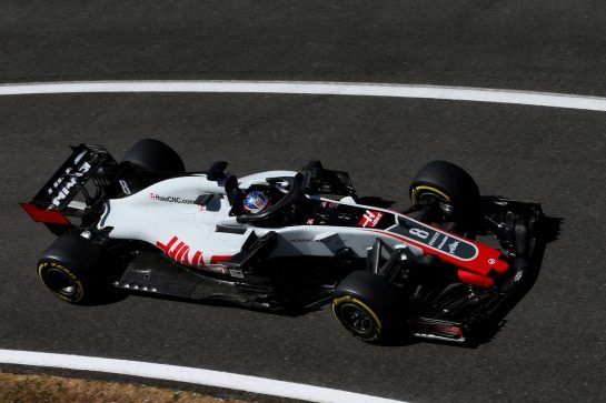 Romain Grosjean (FRA) Haas F1 Team VF-18.
07.07.2018. Formula 1 World Championship, Rd 10, British Grand Prix, Silverstone, England, Qualifying Day.
- www.xpbimages.com, EMail: requests@xpbimages.com - copy of publication required for printed pictures. Every used picture is fee-liable. © Copyright: Moy / XPB Images