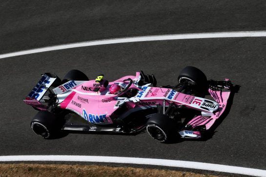 Esteban Ocon (FRA) Sahara Force India F1 VJM11.
07.07.2018. Formula 1 World Championship, Rd 10, British Grand Prix, Silverstone, England, Qualifying Day.
- www.xpbimages.com, EMail: requests@xpbimages.com - copy of publication required for printed pictures. Every used picture is fee-liable. © Copyright: Moy / XPB Images