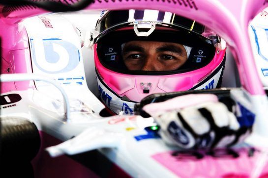 Sergio Perez (MEX) Sahara Force India F1 VJM11.
07.07.2018. Formula 1 World Championship, Rd 10, British Grand Prix, Silverstone, England, Qualifying Day.
- www.xpbimages.com, EMail: requests@xpbimages.com - copy of publication required for printed pictures. Every used picture is fee-liable. © Copyright: Moy / XPB Images