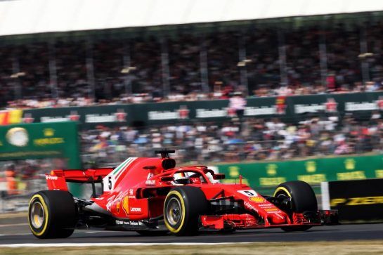 Sebastian Vettel (GER) Ferrari SF71H.
07.07.2018. Formula 1 World Championship, Rd 10, British Grand Prix, Silverstone, England, Qualifying Day.
- www.xpbimages.com, EMail: requests@xpbimages.com - copy of publication required for printed pictures. Every used picture is fee-liable. © Copyright: Photo4 / XPB Images