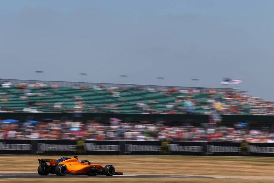 Fernando Alonso (ESP) McLaren F1 
07.07.2018. Formula 1 World Championship, Rd 10, British Grand Prix, Silverstone, England, Qualifying Day.
- www.xpbimages.com, EMail: requests@xpbimages.com - copy of publication required for printed pictures. Every used picture is fee-liable. © Copyright: Charniaux / XPB Images
