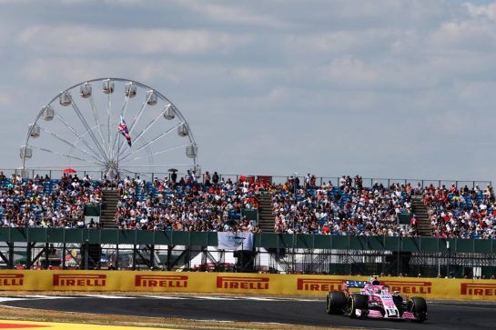 Esteban Ocon (FRA) Sahara Force India F1 VJM11.
07.07.2018. Formula 1 World Championship, Rd 10, British Grand Prix, Silverstone, England, Qualifying Day.
- www.xpbimages.com, EMail: requests@xpbimages.com - copy of publication required for printed pictures. Every used picture is fee-liable. © Copyright: Moy / XPB Images