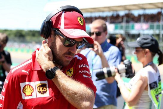 Sebastian Vettel (GER) Ferrari on the drivers parade.
08.07.2018. Formula 1 World Championship, Rd 10, British Grand Prix, Silverstone, England, Race Day.
- www.xpbimages.com, EMail: requests@xpbimages.com - copy of publication required for printed pictures. Every used picture is fee-liable. © Copyright: Photo4 / XPB Images