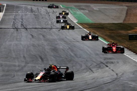 Max Verstappen (NLD) Red Bull Racing RB14.
08.07.2018. Formula 1 World Championship, Rd 10, British Grand Prix, Silverstone, England, Race Day.
- www.xpbimages.com, EMail: requests@xpbimages.com - copy of publication required for printed pictures. Every used picture is fee-liable. © Copyright: Charniaux / XPB Images