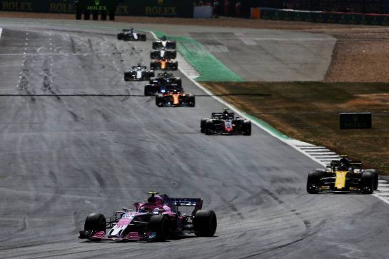 Esteban Ocon (FRA) Sahara Force India F1 VJM11.
08.07.2018. Formula 1 World Championship, Rd 10, British Grand Prix, Silverstone, England, Race Day.
- www.xpbimages.com, EMail: requests@xpbimages.com - copy of publication required for printed pictures. Every used picture is fee-liable. © Copyright: Charniaux / XPB Images