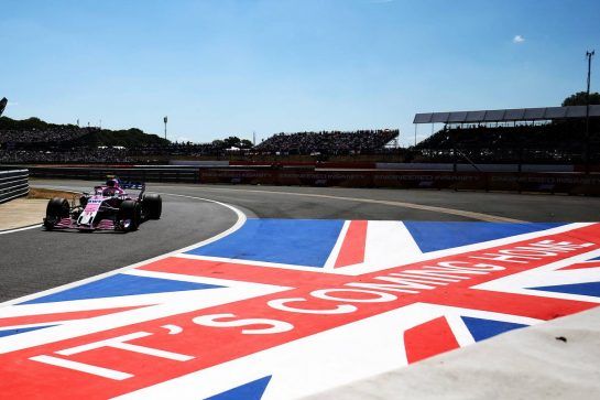 Esteban Ocon (FRA) Sahara Force India F1 VJM11.
08.07.2018. Formula 1 World Championship, Rd 10, British Grand Prix, Silverstone, England, Race Day.
- www.xpbimages.com, EMail: requests@xpbimages.com - copy of publication required for printed pictures. Every used picture is fee-liable. © Copyright: Charniaux / XPB Images