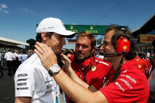 Esteban Gutierrez (MEX) Mercedes AMG F1 on the grid with Ferrari.
08.07.2018. Formula 1 World Championship, Rd 10, British Grand Prix, Silverstone, England, Race Day.
- www.xpbimages.com, EMail: requests@xpbimages.com - copy of publication required for printed pictures. Every used picture is fee-liable. © Copyright: Photo4 / XPB Images