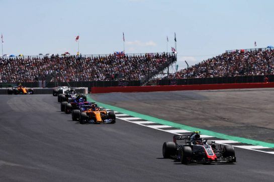 Kevin Magnussen (DEN) Haas VF-18.
08.07.2018. Formula 1 World Championship, Rd 10, British Grand Prix, Silverstone, England, Race Day.
- www.xpbimages.com, EMail: requests@xpbimages.com - copy of publication required for printed pictures. Every used picture is fee-liable. © Copyright: Photo4 / XPB Images
