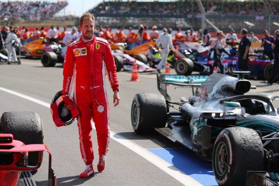 Sebastian Vettel (GER) Scuderia Ferrari
08.07.2018. Formula 1 World Championship, Rd 10, British Grand Prix, Silverstone, England, Race Day.
- www.xpbimages.com, EMail: requests@xpbimages.com - copy of publication required for printed pictures. Every used picture is fee-liable. © Copyright: Charniaux / XPB Images