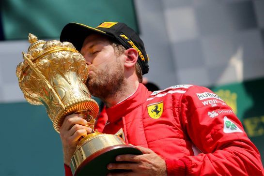 Sebastian Vettel (GER) Scuderia Ferrari 
08.07.2018. Formula 1 World Championship, Rd 10, British Grand Prix, Silverstone, England, Race Day.
- www.xpbimages.com, EMail: requests@xpbimages.com - copy of publication required for printed pictures. Every used picture is fee-liable. © Copyright: Charniaux / XPB Images