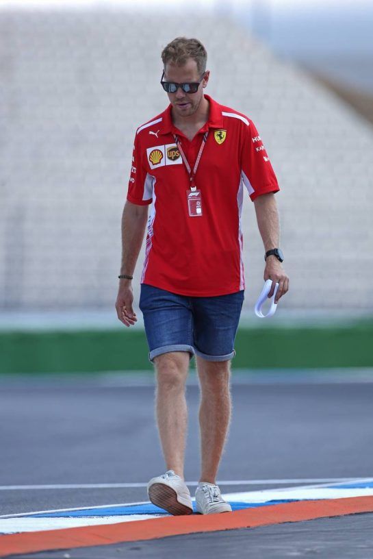 Sebastian Vettel (GER) Scuderia Ferrari 
19.07.2018. Formula 1 World Championship, Rd 11, German Grand Prix, Hockenheim, Germany, Preparation Day.
- www.xpbimages.com, EMail: requests@xpbimages.com - copy of publication required for printed pictures. Every used picture is fee-liable. © Copyright: Charniaux / XPB Images