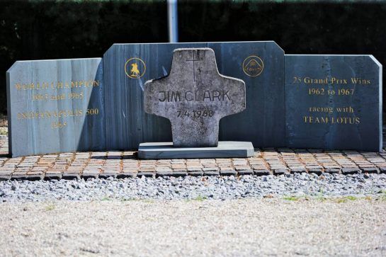 Memorial to Jim Clark.
19.07.2018. Formula 1 World Championship, Rd 11, German Grand Prix, Hockenheim, Germany, Preparation Day.
- www.xpbimages.com, EMail: requests@xpbimages.com - copy of publication required for printed pictures. Every used picture is fee-liable. © Copyright: Bearne / XPB Images