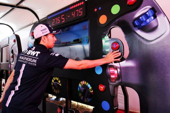 Sergio Perez (MEX) Sahara Force India F1 in the F1 FanZone.
19.07.2018. Formula 1 World Championship, Rd 11, German Grand Prix, Hockenheim, Germany, Preparation Day.
- www.xpbimages.com, EMail: requests@xpbimages.com - copy of publication required for printed pictures. Every used picture is fee-liable. © Copyright: Moy / XPB Images