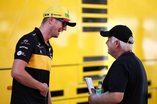 (L to R): Nico Hulkenberg (GER) Renault Sport F1 Team with Norbert Vettel (GER).
19.07.2018. Formula 1 World Championship, Rd 11, German Grand Prix, Hockenheim, Germany, Preparation Day.
- www.xpbimages.com, EMail: requests@xpbimages.com - copy of publication required for printed pictures. Every used picture is fee-liable. © Copyright: Schaber / XPB Images