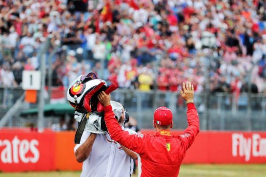 Sebastian Vettel (GER) Ferrari celebrates his pole position in qualifying parc ferme.
21.07.2018. Formula 1 World Championship, Rd 11, German Grand Prix, Hockenheim, Germany, Qualifying Day.
- www.xpbimages.com, EMail: requests@xpbimages.com - copy of publication required for printed pictures. Every used picture is fee-liable. © Copyright: Bearne / XPB Images