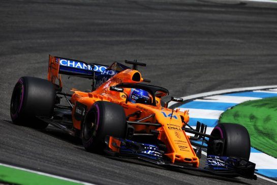 Fernando Alonso (ESP) McLaren MCL33.
21.07.2018. Formula 1 World Championship, Rd 11, German Grand Prix, Hockenheim, Germany, Qualifying Day.
- www.xpbimages.com, EMail: requests@xpbimages.com - copy of publication required for printed pictures. Every used picture is fee-liable. © Copyright: Moy / XPB Images