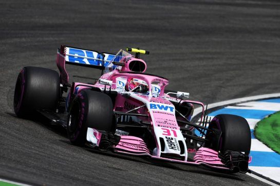 Esteban Ocon (FRA) Sahara Force India F1 VJM11.
21.07.2018. Formula 1 World Championship, Rd 11, German Grand Prix, Hockenheim, Germany, Qualifying Day.
- www.xpbimages.com, EMail: requests@xpbimages.com - copy of publication required for printed pictures. Every used picture is fee-liable. © Copyright: Moy / XPB Images