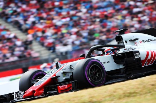 Romain Grosjean (FRA) Haas F1 Team VF-18.
21.07.2018. Formula 1 World Championship, Rd 11, German Grand Prix, Hockenheim, Germany, Qualifying Day.
- www.xpbimages.com, EMail: requests@xpbimages.com - copy of publication required for printed pictures. Every used picture is fee-liable. © Copyright: Schaber / XPB Images