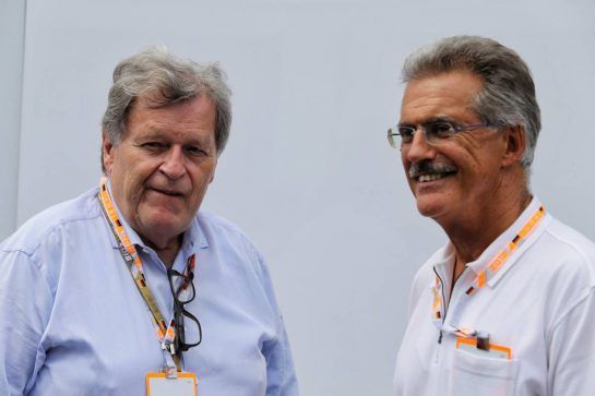 (L to R): Norbert Haug (GER) with Dr Mario Theissen (GER).
22.07.2018. Formula 1 World Championship, Rd 11, German Grand Prix, Hockenheim, Germany, Race Day.
- www.xpbimages.com, EMail: requests@xpbimages.com - copy of publication required for printed pictures. Every used picture is fee-liable. © Copyright: Moy / XPB Images