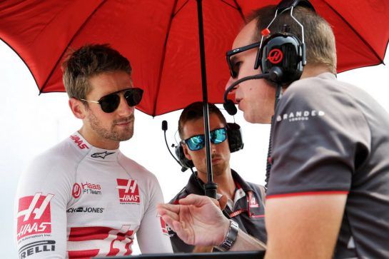 Romain Grosjean (FRA) Haas F1 Team on the grid.
22.07.2018. Formula 1 World Championship, Rd 11, German Grand Prix, Hockenheim, Germany, Race Day.
- www.xpbimages.com, EMail: requests@xpbimages.com - copy of publication required for printed pictures. Every used picture is fee-liable. © Copyright: Bearne / XPB Images