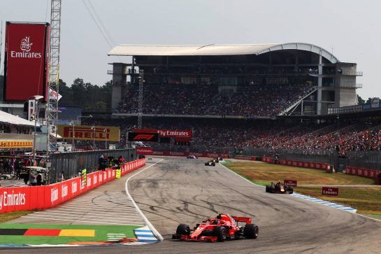 Kimi Raikkonen (FIN) Ferrari SF71H.
22.07.2018. Formula 1 World Championship, Rd 11, German Grand Prix, Hockenheim, Germany, Race Day.
- www.xpbimages.com, EMail: requests@xpbimages.com - copy of publication required for printed pictures. Every used picture is fee-liable. © Copyright: Charniaux / XPB Images