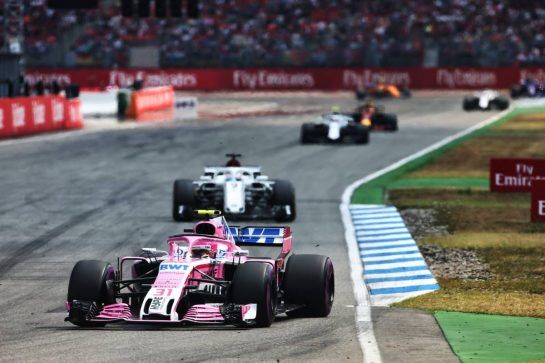 Esteban Ocon (FRA) Sahara Force India F1 VJM11.
22.07.2018. Formula 1 World Championship, Rd 11, German Grand Prix, Hockenheim, Germany, Race Day.
- www.xpbimages.com, EMail: requests@xpbimages.com - copy of publication required for printed pictures. Every used picture is fee-liable. © Copyright: Charniaux / XPB Images