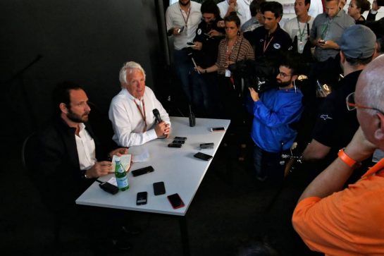 Charlie Whiting (GBR) FIA Delegate holds a media call regarding possible race exclusion for race winner Lewis Hamilton (GBR) Mercedes AMG F1.
22.07.2018. Formula 1 World Championship, Rd 11, German Grand Prix, Hockenheim, Germany, Race Day.
- www.xpbimages.com, EMail: requests@xpbimages.com - copy of publication required for printed pictures. Every used picture is fee-liable. © Copyright: Moy / XPB Images