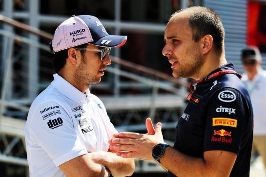 (L to R): Sergio Perez (MEX) Sahara Force India F1 talks with Gianpiero Lambiase (ITA) Red Bull Racing Engineer.
29.07.2018. Formula 1 World Championship, Rd 12, Hungarian Grand Prix, Budapest, Hungary, Race Day.
- www.xpbimages.com, EMail: requests@xpbimages.com - copy of publication required for printed pictures. Every used picture is fee-liable. © Copyright: Moy / XPB Images
