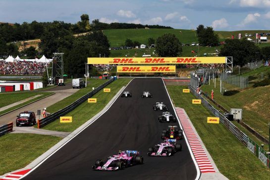 Esteban Ocon (FRA) Sahara Force India F1 VJM11.
29.07.2018. Formula 1 World Championship, Rd 12, Hungarian Grand Prix, Budapest, Hungary, Race Day.
- www.xpbimages.com, EMail: requests@xpbimages.com - copy of publication required for printed pictures. Every used picture is fee-liable. © Copyright: Moy / XPB Images