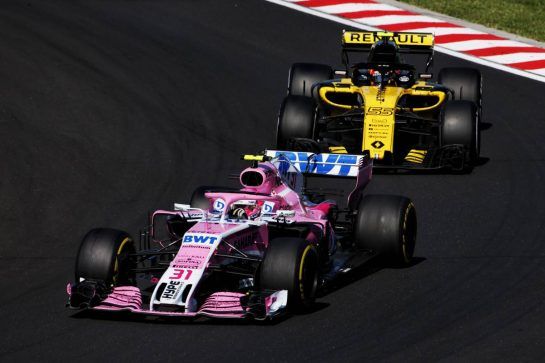 Esteban Ocon (FRA) Sahara Force India F1 VJM11.
29.07.2018. Formula 1 World Championship, Rd 12, Hungarian Grand Prix, Budapest, Hungary, Race Day.
- www.xpbimages.com, EMail: requests@xpbimages.com - copy of publication required for printed pictures. Every used picture is fee-liable. © Copyright: Moy / XPB Images
