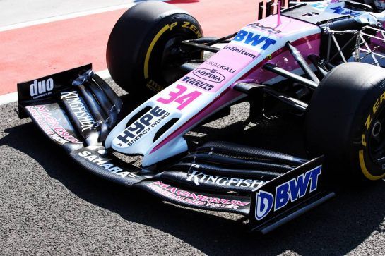 Nikita Mazepin (RUS) Sahara Force India F1 VJM11 Development Driver - front wing.
31.07.2018. Formula 1 Testing, Budapest, Hungary.
- www.xpbimages.com, EMail: requests@xpbimages.com - copy of publication required for printed pictures. Every used picture is fee-liable. © Copyright: Charniaux / XPB Images