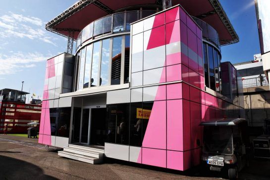 Force India F1 Team motorhome.
23.08.2018. Formula 1 World Championship, Rd 13, Belgian Grand Prix, Spa Francorchamps, Belgium, Preparation Day.
- www.xpbimages.com, EMail: requests@xpbimages.com - copy of publication required for printed pictures. Every used picture is fee-liable. © Copyright: Batchelor / XPB Images