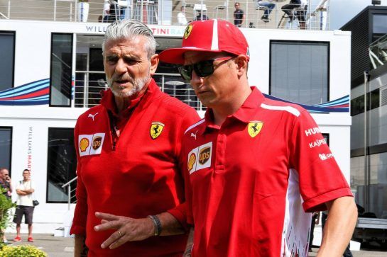 (L to R): Maurizio Arrivabene (ITA) Ferrari Team Principal with Kimi Raikkonen (FIN) Ferrari.
23.08.2018. Formula 1 World Championship, Rd 13, Belgian Grand Prix, Spa Francorchamps, Belgium, Preparation Day.
- www.xpbimages.com, EMail: requests@xpbimages.com - copy of publication required for printed pictures. Every used picture is fee-liable. © Copyright: Batchelor / XPB Images