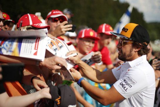Fernando Alonso (ESP) McLaren F1 
23.08.2018. Formula 1 World Championship, Rd 13, Belgian Grand Prix, Spa Francorchamps, Belgium, Preparation Day.
- www.xpbimages.com, EMail: requests@xpbimages.com - copy of publication required for printed pictures. Every used picture is fee-liable. © Copyright: Charniaux / XPB Images