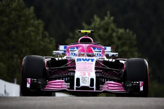 Esteban Ocon (FRA) Racing Point Force India F1 VJM11.
24.08.2018. Formula 1 World Championship, Rd 13, Belgian Grand Prix, Spa Francorchamps, Belgium, Practice Day.
- www.xpbimages.com, EMail: requests@xpbimages.com - copy of publication required for printed pictures. Every used picture is fee-liable. © Copyright: Batchelor / XPB Images