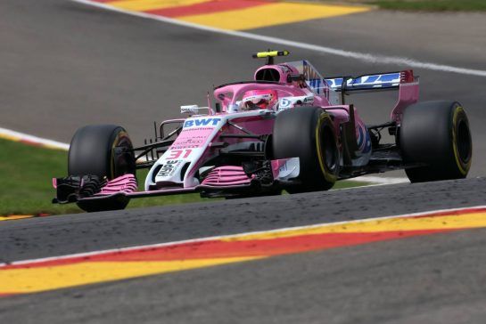 Esteban Ocon (FRA) Force India F1 
24.08.2018. Formula 1 World Championship, Rd 13, Belgian Grand Prix, Spa Francorchamps, Belgium, Practice Day.
- www.xpbimages.com, EMail: requests@xpbimages.com - copy of publication required for printed pictures. Every used picture is fee-liable. © Copyright: Charniaux / XPB Images