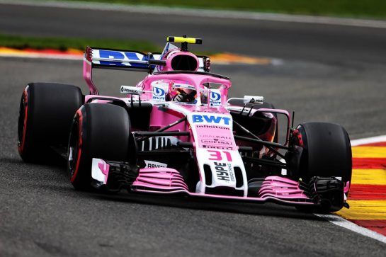 Esteban Ocon (FRA) Racing Point Force India F1 VJM11.
25.08.2018. Formula 1 World Championship, Rd 13, Belgian Grand Prix, Spa Francorchamps, Belgium, Qualifying Day.
- www.xpbimages.com, EMail: requests@xpbimages.com - copy of publication required for printed pictures. Every used picture is fee-liable. © Copyright: Moy / XPB Images