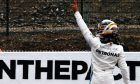 Lewis Hamilton (GBR) Mercedes AMG F1 W09 celebrates Belgian GP pole