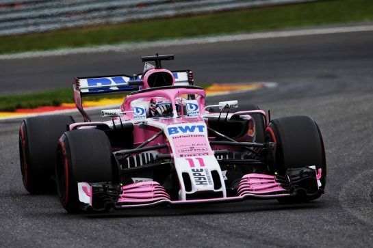 Sergio Perez (MEX) Racing Point Force India F1 VJM11.
26.08.2018. Formula 1 World Championship, Rd 13, Belgian Grand Prix, Spa Francorchamps, Belgium, Race Day.
- www.xpbimages.com, EMail: requests@xpbimages.com - copy of publication required for printed pictures. Every used picture is fee-liable. © Copyright: Moy / XPB Images