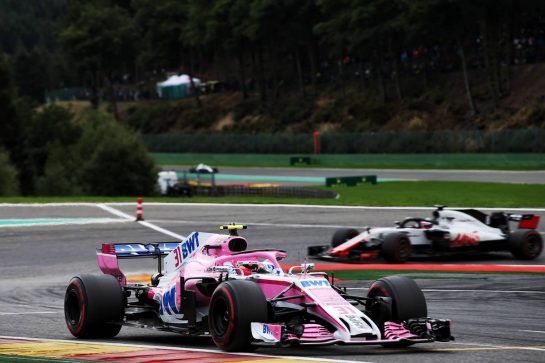 Esteban Ocon (FRA) Racing Point Force India F1 VJM11.
26.08.2018. Formula 1 World Championship, Rd 13, Belgian Grand Prix, Spa Francorchamps, Belgium, Race Day.
- www.xpbimages.com, EMail: requests@xpbimages.com - copy of publication required for printed pictures. Every used picture is fee-liable. © Copyright: Batchelor / XPB Images