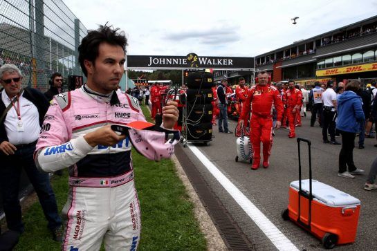 Sergio Perez (MEX) Sahara Force India F1 VJM11.
26.08.2018. Formula 1 World Championship, Rd 13, Belgian Grand Prix, Spa Francorchamps, Belgium, Race Day.
- www.xpbimages.com, EMail: requests@xpbimages.com - copy of publication required for printed pictures. Every used picture is fee-liable. © Copyright: Batchelor / XPB Images