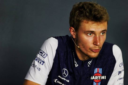 Sergey Sirotkin (RUS) Williams in the FIA Press Conference.
30.08.2018. Formula 1 World Championship, Rd 14, Italian Grand Prix, Monza, Italy, Preparation Day.
- www.xpbimages.com, EMail: requests@xpbimages.com - copy of publication required for printed pictures. Every used picture is fee-liable. © Copyright: Bearne / XPB Images