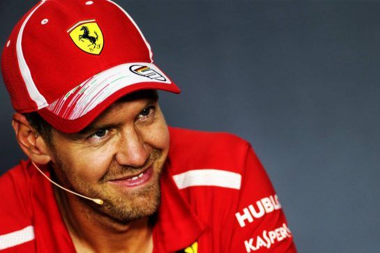 Sebastian Vettel (GER) Ferrari in the FIA Press Conference.
30.08.2018. Formula 1 World Championship, Rd 14, Italian Grand Prix, Monza, Italy, Preparation Day.
- www.xpbimages.com, EMail: requests@xpbimages.com - copy of publication required for printed pictures. Every used picture is fee-liable. © Copyright: Bearne / XPB Images