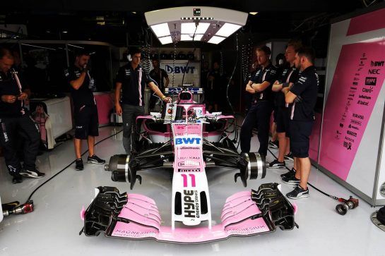 Sergio Perez (MEX) Racing Point Force India F1 VJM11.
31.08.2018. Formula 1 World Championship, Rd 14, Italian Grand Prix, Monza, Italy, Practice Day.
- www.xpbimages.com, EMail: requests@xpbimages.com - copy of publication required for printed pictures. Every used picture is fee-liable. © Copyright: Moy / XPB Images