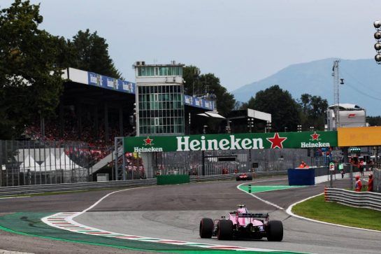Esteban Ocon (FRA) Racing Point Force India F1 VJM11.
31.08.2018. Formula 1 World Championship, Rd 14, Italian Grand Prix, Monza, Italy, Practice Day.
- www.xpbimages.com, EMail: requests@xpbimages.com - copy of publication required for printed pictures. Every used picture is fee-liable. © Copyright: Photo4 / XPB Images