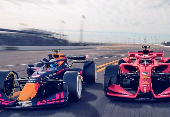 Mock-up of potential designs for Formula 1 cars under the new technical regulations for 2021.