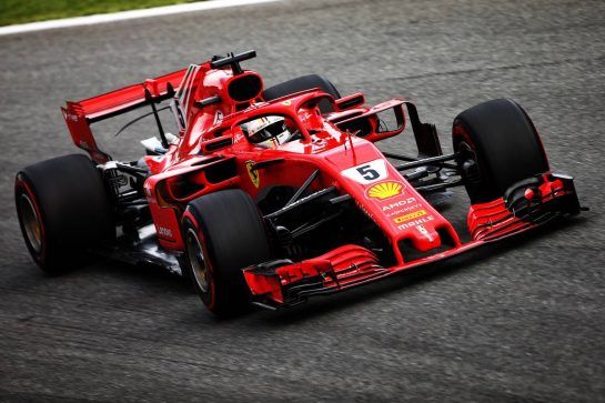 Sebastian Vettel (GER) Ferrari SF71H.
01.09.2018. Formula 1 World Championship, Rd 14, Italian Grand Prix, Monza, Italy, Qualifying Day.
- www.xpbimages.com, EMail: requests@xpbimages.com - copy of publication required for printed pictures. Every used picture is fee-liable. © Copyright: Photo4 / XPB Images